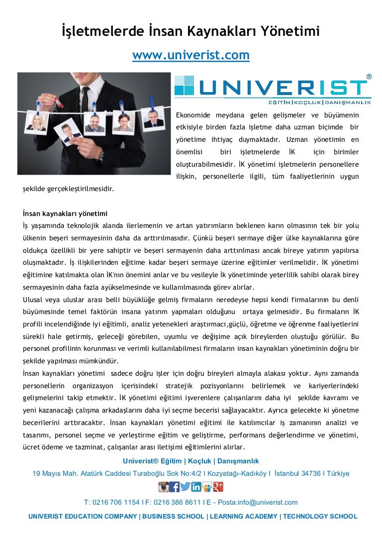 İşletmedeki personel yönetimi İşletmedeki personel yönetimi